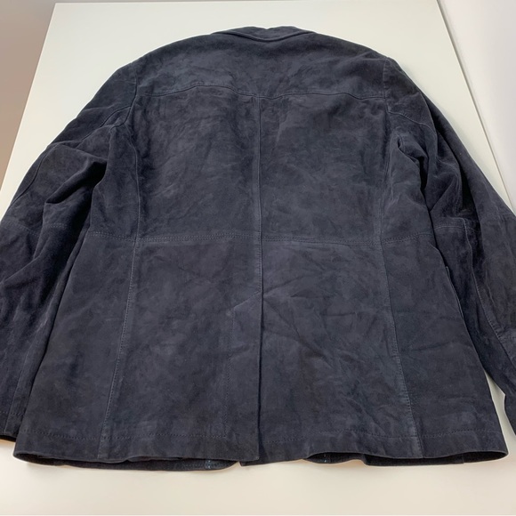 Hugo Boss Goat Leather Blazer Jacket Black Sz 44R 2 Buttons Pockets Quiet Luxury - Picture 14 of 15